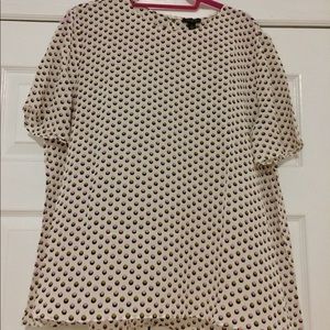 Ann Taylor Short Sleeve Silk Blouse, XL